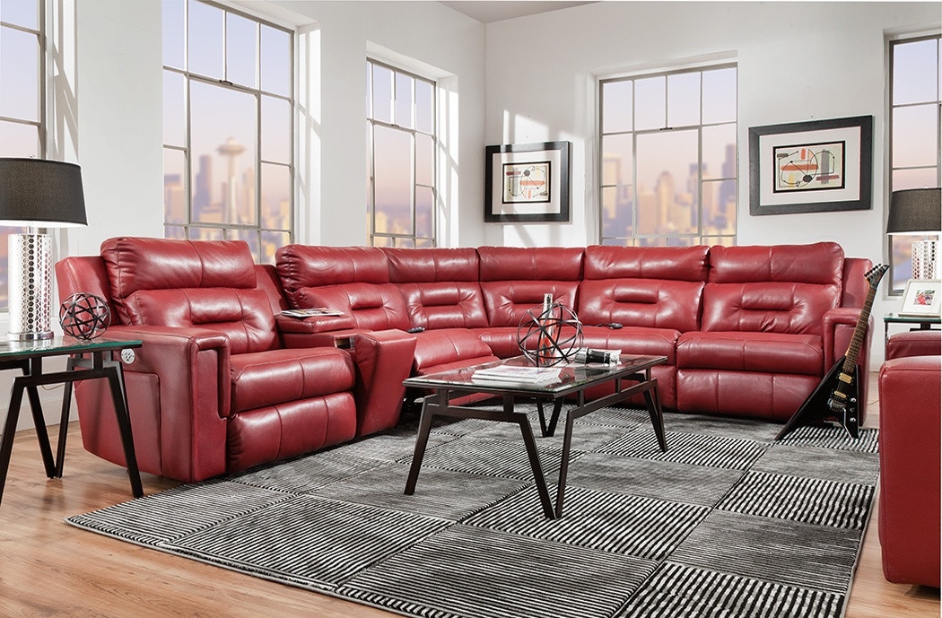 Red outlet reclining sectional